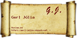 Gerl Júlia névjegykártya